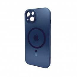 Чохол для смартфона AG Glass Matt Frame Color MagSafe Logo for Apple iPhone 14 Navy Blue