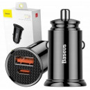 Автомобільний зарядний пристрій Baseus Circular Plastic A+C 30W Black