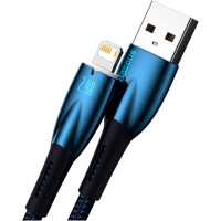 Кабель Baseus Glimmer Series Fast Charging Data Cable USB to iP 2.4A 2m Blue (Колір Синий) - фото № 7
