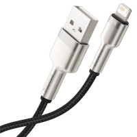 Кабель Baseus Cafule Series Metal Data Cable USB to IP 2.4A 0.25m Black (Цвет Black) - фото № 4