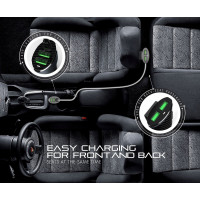 Автомобільний зарядний пристрій CHAROME C7 4-Port Front and Back Seat Car Charger Black (Цвет Черный) - фото № 4