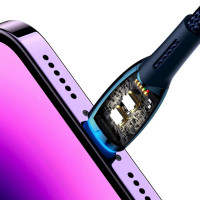 Кабель Baseus Glimmer Series Fast Charging Data Cable USB to iP 2.4A 2m Blue (Колір Синий) - фото № 5