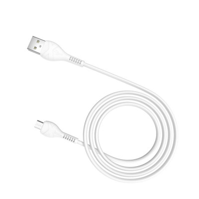 Кабель HOCO X37 USB to Micro 2.4A, 1m, PVC, PVC connectors, White - зображення 1