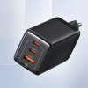 Мережевий зарядний пристрій Usams US-CC180 65W ACC 3 Ports GaN Fast Charger (EU) -- Sandru series Black - зображення 2