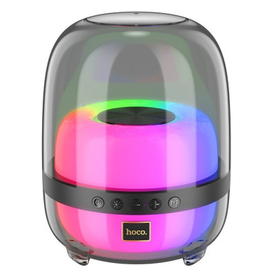 Портативна колонка HOCO BS58 Crystal colorful luminous BT speaker Magic Black Night (6942007600552) - изображение 1