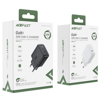 Мережевий зарядний пристрій ACEFAST A21 30W GaN single USB-C charger White - зображення 3