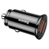 Автомобільний зарядний пристрій Baseus Circular Plastic А+А 30W Black (Черный)- № 3