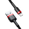 Кабель Baseus Cafule Cable USB For Lightning 2.4A 0.5m Красный+Черный