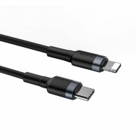 Кабель Baseus Cafule Cable Type-C to iP PD 20W 1m Gray+Black (Колір Темно-серый) - фото № 4