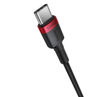 Кабель Baseus Cafule Charging Cable USB-C to USB-C 100W 1m 2pcs Red Black+Grey Black (Колір Red Black+Gray Black) - фото № 3