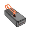 Зовнішній акумулятор HOCO J119B Sharp charger 22.5W+PD20 fully compatible power bank with digital display and cable(30000mAh) Black - изображение 2