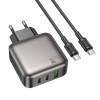 Мережевий зарядний пристрій BOROFONE BAS56A Absolute PD45W (2C1A) charger set (C to C) (EU) Black (7073)- № 2
