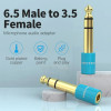 Адаптер Vention 6.35mm Male to 3.5mm Female Audio Adapter Blue Aluminum Alloy Type (VAB-S01-L) - зображення 4