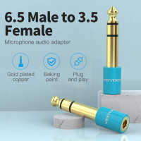 Адаптер Vention 6.35mm Male to 3.5mm Female Audio Adapter Blue Aluminum Alloy Type (VAB-S01-L) (Колір Синий) - фото № 4
