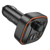 АЗП з FM-модулятором BOROFONE BC59 Heroic car BT FM transmitter Black (Колір 7073) - фото № 6
