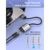 Адаптер Vention USB Внешняя звуковая карта 0.15M Серый Металлический Тип (CDKHB) - изображение 4