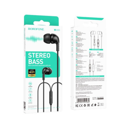 Навушники BOROFONE BM83 Craft universal earphones with mic Black (BM83B) - зображення 5