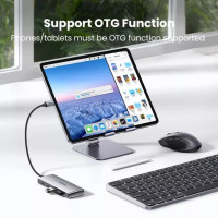 USB-хаб UGREEN CM480 USB-C to 2× USB 3.2+2×USB-C Adapter 10G (UGR-30758) (Цвет Metal Gray) - фото № 3