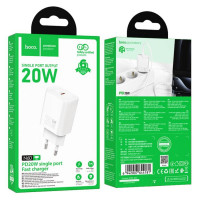 Мережевий зарядний пристрій HOCO N60 Gentle single port PD20W charger (EU) White (Цвет Білий) - фото № 2