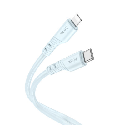 Кабель HOCO X97 Crystal color PD silicone charging data cable iP light blue (6931474799760) - зображення 1