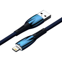 Кабель Baseus Glimmer Series Fast Charging Data Cable USB to iP 2.4A 2m Blue (Колір Синий) - фото № 6