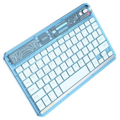 Клавіатура HOCO S55 Transparent Discovery edition wireless BT keyboard(English version) Ice Blue Mist - зображення 1