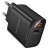 Мережевий зарядний пристрій BOROFONE BA97A Ilustre single-port PD30W charger with digital display (EU) Black (7073)- № 3