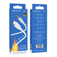 Аудіокабель BOROFONE BL18 Type-C silicone digital audio conversion cable White (Колір Белый) - фото № 4