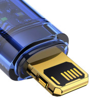 Кабель Baseus Explorer Series Auto Power-Off Fast Charging Data Cable USB to IP 2.4A 2m Blue (Колір Синий) - фото № 5