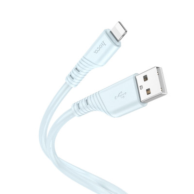 Кабель HOCO X97 Crystal color silicone charging data cable iP light blue (6931474799807) - зображення 1