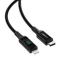 Кабель ACEFAST C6-01 Type-C to iP, 3A, 30W, 1.2m, nylon, zinc connectors, Black (Цвет Черный) - фото № 2