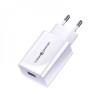 МЗП Usams T48 Travel Charger Kit 18W (T22 Single USB QC3.0 Charger EU+Uturn Type-C Cable 1M) White - зображення 2