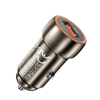 Автомобільний зарядний пристрій HOCO Z46 Blue shield single port QC3.0 18W Metal Gray (Цвет Metal Gray) - фото № 2
