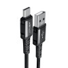 Кабель ACEFAST C1-04 USB to Type-C 3A, 1.2m, nylon aluminum connectors, Black (7073)- № 3