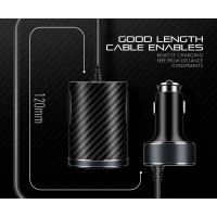 Автомобільний зарядний пристрій CHAROME C7 4-Port Front and Back Seat Car Charger Black (Цвет Черный) - фото № 3