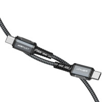 Кабель ACEFAST C1-03 Type-C to Type-C 3A, 1.2m, nylon, aluminum connectors, Black (Цвет 7073) - фото № 2