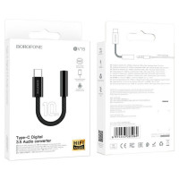 Адаптер BOROFONE BV15 Type-C digital 3.5 audio converter Black (Колір Черный) - фото № 4