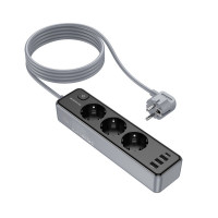 Мережевий подовжувач BOROFONE BAC8 Power 3-position socket(1C3A)(EU/GER)(L=2M) Black (Колір 7073) - фото № 6