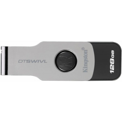 Flash Kingston USB 3.0 DT Swivel Design 128GB Metal/Black - изображение 1