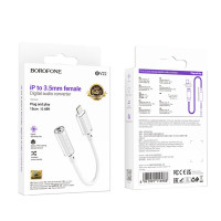 Перехідник BOROFONE BV22 Lemon digital audio conversion cable iP to 3.5 White (Колір Білий) - фото № 2