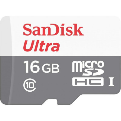 microSDHC (UHS-1) SanDisk Ultra 16Gb class 10 (80Mb/s) (adapter SD) - изображение 2
