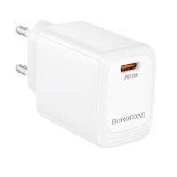 Мережевий зарядний пристрій BOROFONE BN26 Fuente single-port PD20W charger (EU) White (Цвет Білий) - фото № 5
