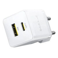Мережевий зарядний пристрій Baseus Palm Fast Charger C+U 20W EU Moon White (Колір White) - фото № 4
