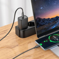 Мережевий зарядний пристрій HOCO N62 Gentle single port PD30W charger (EU) Black (Колір 7073) - фото № 3
