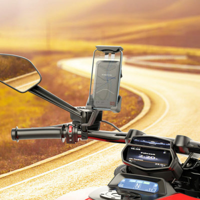 Тримач для мобільного BOROFONE BH79 Guide motorcycle mirror holder Black (BH79B) - изображение 7
