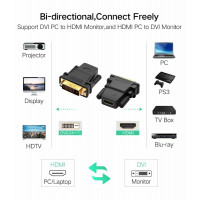 Кабель UGREEN 20124 DVI 24+1 Male to HDMI Female Adapter (Black) (UGR-20124) (Цвет 7073) - фото № 7