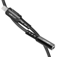 Кабель-перехiдник ACEFAST C1-05 Lightning to 3.5mm aluminum alloy headphones adapter cable Black (Колір 7073) - фото № 2