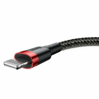 Кабель Baseus Cafule Cable USB For Lightning 1.5A 2m Red+Black (Цвет Черный) - фото № 4