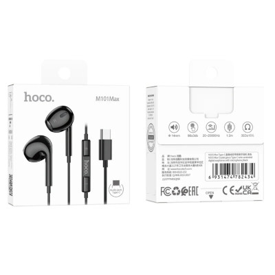 Навушники HOCO M101 Max Crystal grace Type-C wire-controled digital earphones with microphone Black (6931474782434) - зображення 4