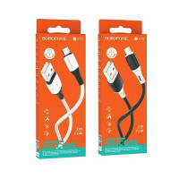 Кабель BOROFONE BX79 USB to Micro 2.4A, 1m, silicone, silicone connectors, White (Колір 7068) - фото № 2